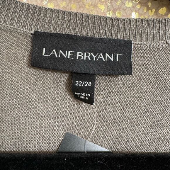 Lane Bryant Olive Green Fringe Hem Open Front Cardigan Sweater 3X NWT 22/24 - Picture 3 of 7